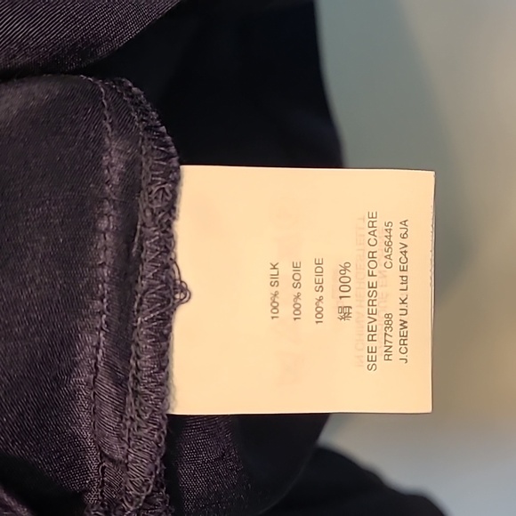 EUC s.2 J.Crew one shoulder navy silk blouse - Picture 5 of 7